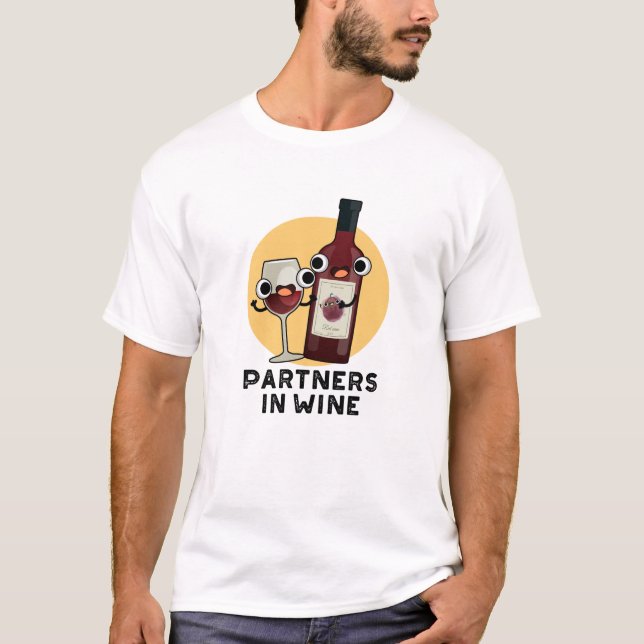 T-shirt Partenaires Dans Le Vin Drôle Boire Pun (Devant)