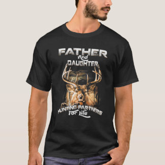 T-shirt Partenaires De Chasse Du Père Et De La Fille Pour