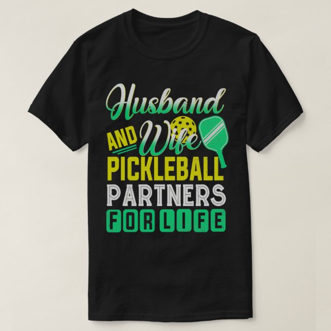 T-shirt Partenaires De Pickleball Mari Et Femme Pour Le Pl (Design devant)