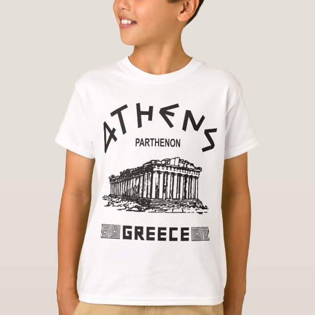 T-shirt Parthénon - Athènes - Grec (noir) (Devant)