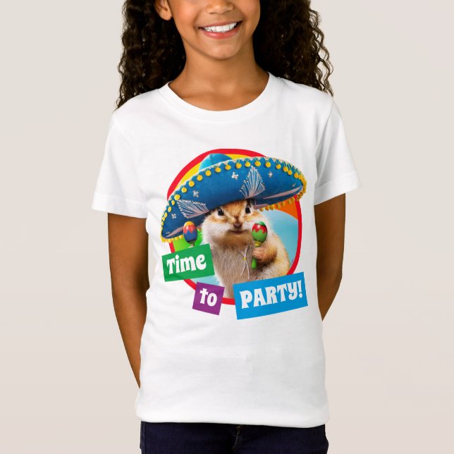 T-Shirt Parti Chipmunk De Sombrero (Devant)