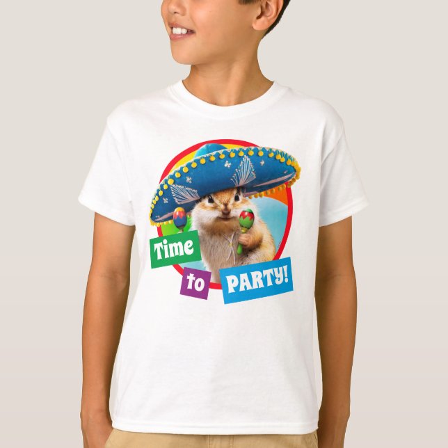 T-shirt Parti Chipmunk De Sombrero (Devant)
