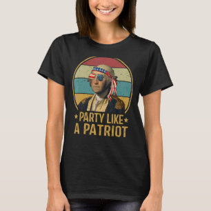 T-shirt Parti Comme Un Patriote 4 juillet Vintage Drapeau
