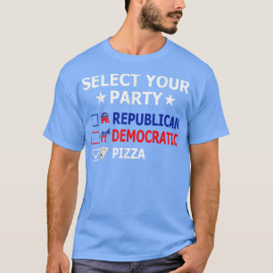 T-shirt Parti de la pizza démocrate républicaine drôle Pol