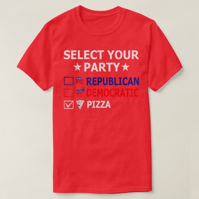 T-shirt Parti de la pizza démocrate républicaine drôle Pol (Design devant)