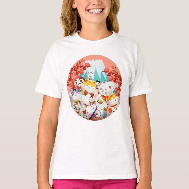 T-shirt Parti Manekineko Hanami (Devant)