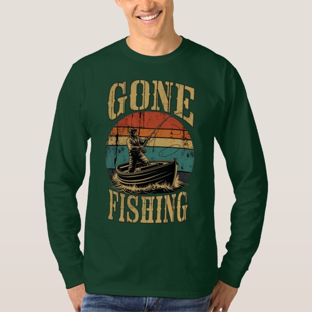 T-Shirt Parti pêcher au coucher du soleil (Devant)