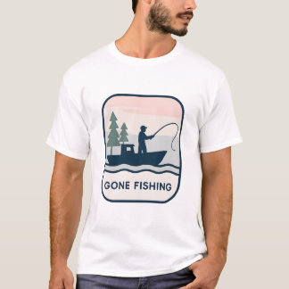 T-shirt Parti Pêcher – Silhouette de Bateau Rétro