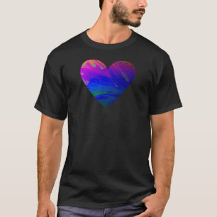T-shirt Parti psychédélique Liquide Coeur Tee