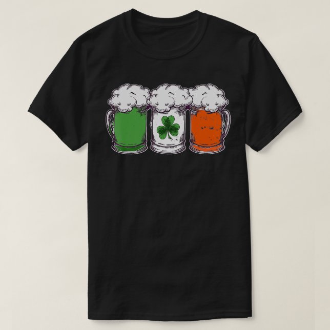T-shirt Parti Shamrock du drapeau irlandais Jour de la Sai (Design devant)