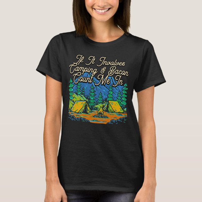 T-shirt Participation Camping et Bacon Camper Humour Camp  (Devant)