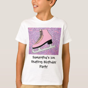 T-shirt Partie de patinage de glace, patin rose