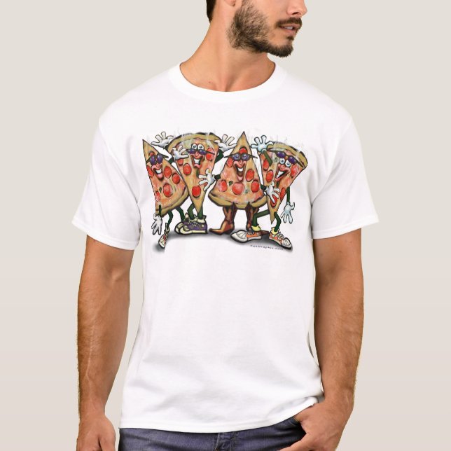 T-shirt Partie de pizza (Devant)