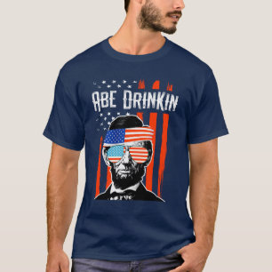 T-shirt Partie drôle d'Abe Drinkin 4 juillet Lincoln