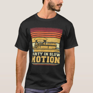 T-shirt Partie En Mouvement Lent Vintage Retro Pontoon Bat