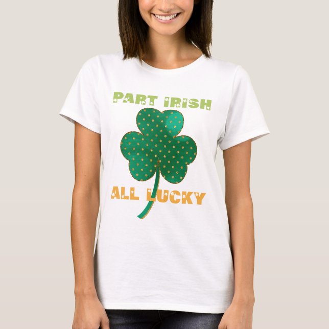 T-shirt Partie irlandaise tout Shamrock chanceux (Devant)