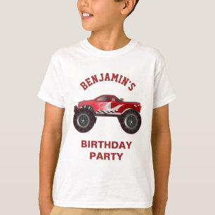 T-shirt Partie rouge d'anniversaire de enfant de camion de