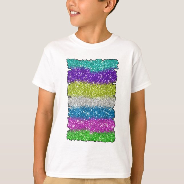 T-shirt Parties scintillant arc-en-ciel (Devant)