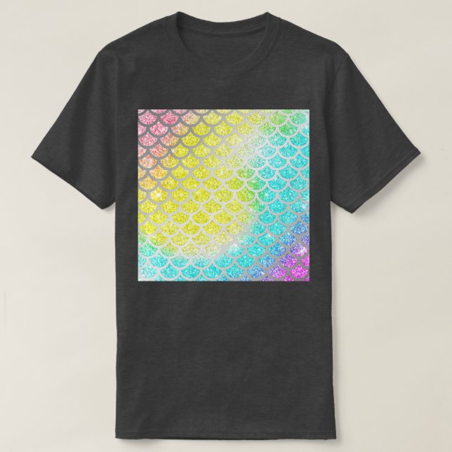 T-shirt Parties scintillant arc-en-ciel chatoyante Échelle (Design devant)