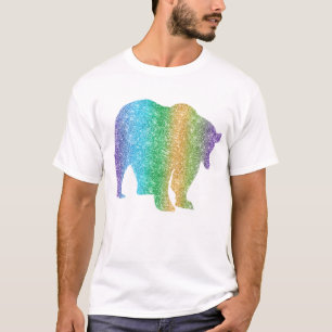 T-shirt Parties scintillant arc-en-ciel Étincelle Ours col