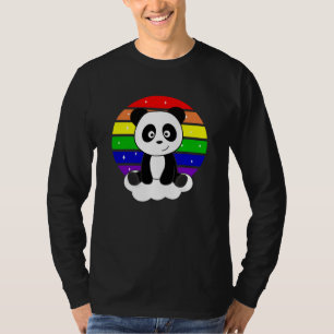 T-shirt Parties scintillant arc-en-ciel Panda Kawaii Panda