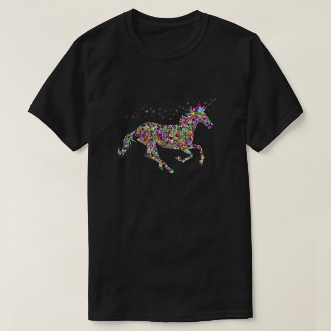 T-shirt Parties scintillant arc-en-ciel Unicorn Chemise es (Design devant)