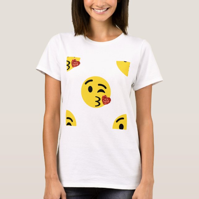 T-shirt parties scintillant baiser émoji (Devant)