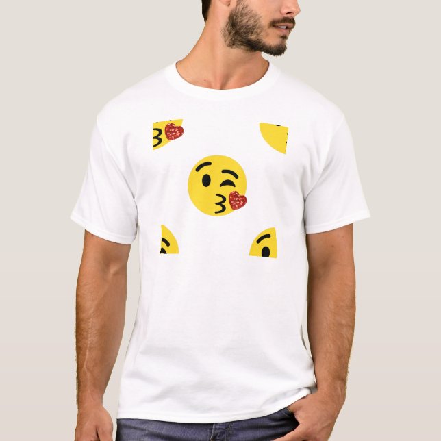 T-shirt parties scintillant baiser émoji (Devant)