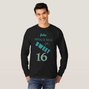 T-shirt Parties scintillant bleue turquoise douce 16 Fier