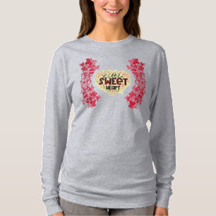 T-shirt Parties scintillant Coeur tendance Valentines Jour