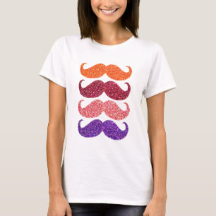 T-shirt Parties scintillant colorée Moustache