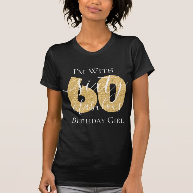 T-shirt Parties scintillant d'anniversaire personnalisée G (Devant)