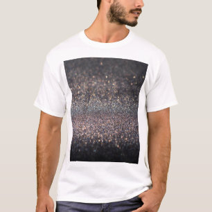 T-shirt Parties scintillant d'argent : Noir Bokeh Noël