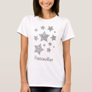 T-shirt Parties scintillant d'argent scintille Étoiles Per