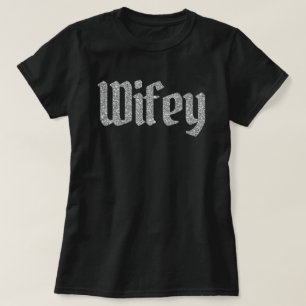 T-shirt Parties scintillant d'argent Wifey