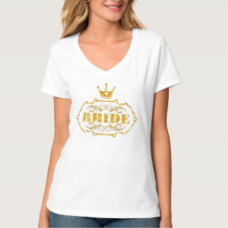 T-shirt Parties scintillant de mariée Golden sur Arrière -
