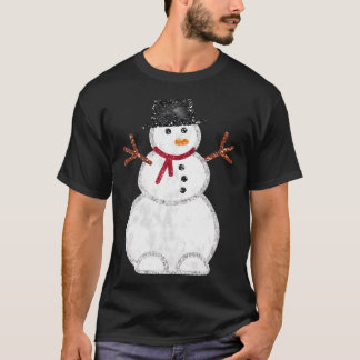 T-shirt Parties scintillant de Noël Snowman