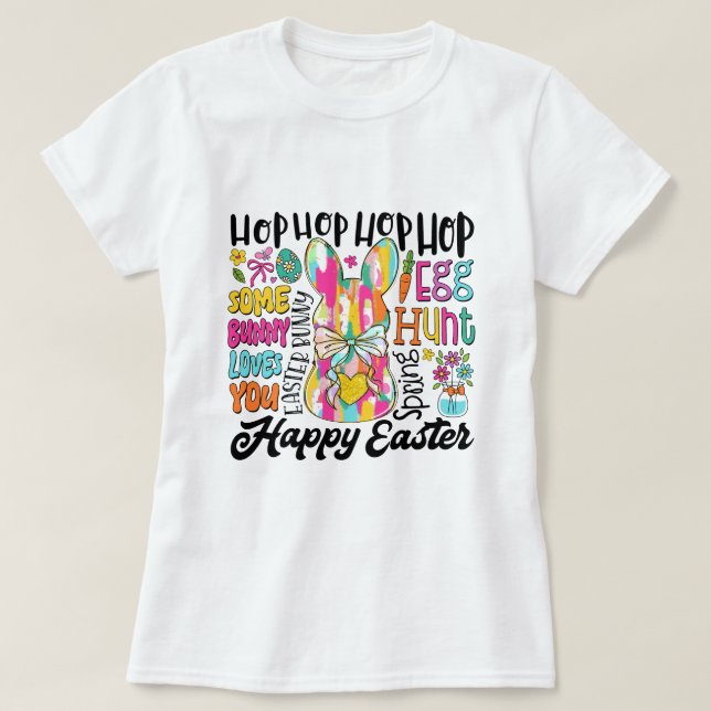 T-shirt Parties scintillant des femmes Typographie du lapi (Design devant)