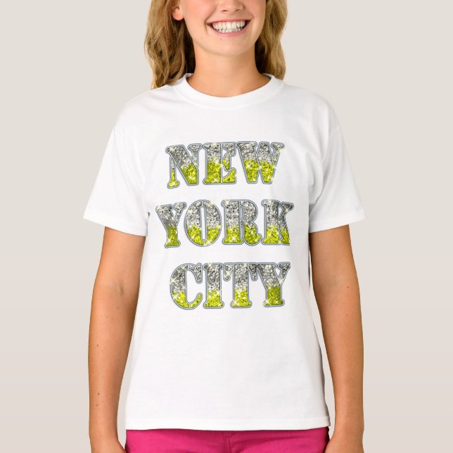 T-shirt Parties scintillant d'or Silver de New York (Devant)