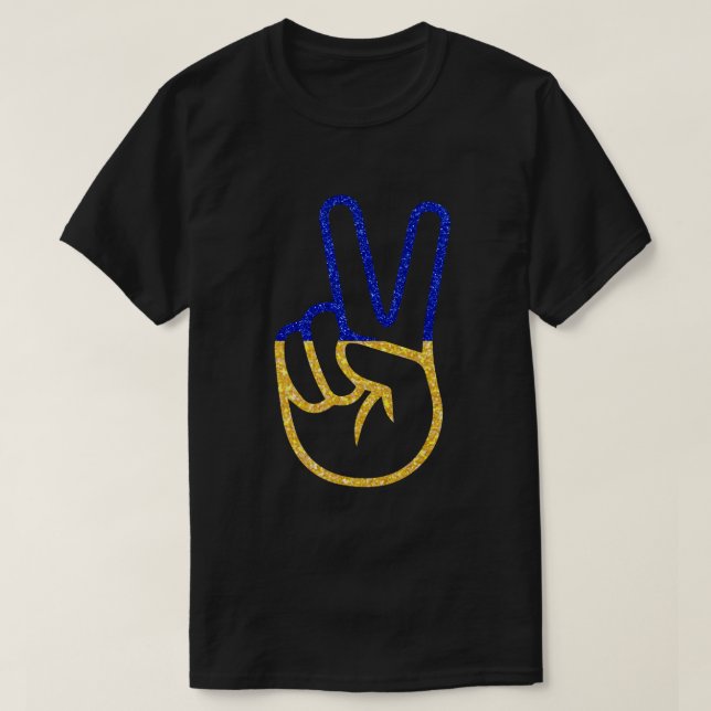 T-shirt Parties scintillant du drapeau ukrainien d (Design devant)