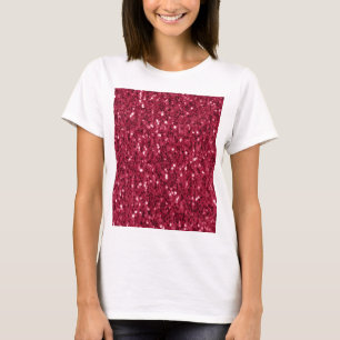 T-shirt Parties scintillant faux brillant rose foncé magen