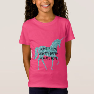 T-Shirt Parties scintillant Glitzy Aqua Unicorn Citation I