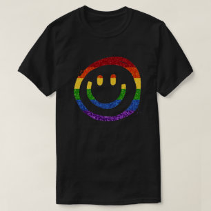 T-shirt PARTIES SCINTILLANT LGBT Rainbow Marker Smiley