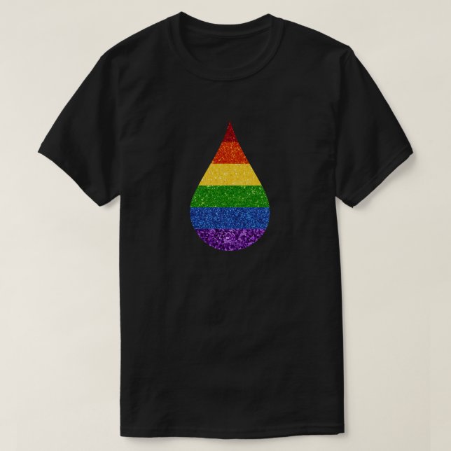 T-shirt PARTIES SCINTILLANT LGBT Rainbow Teardrop (Design devant)