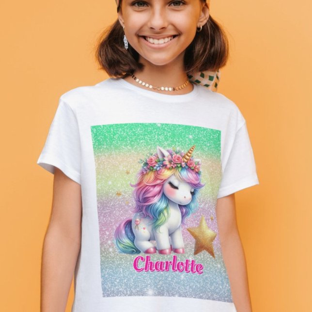 T-shirt Parties scintillant licorne étoile magique (Créateur téléchargé)