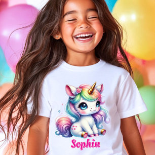 T-Shirt Parties scintillant licorne étoile magique Girls
