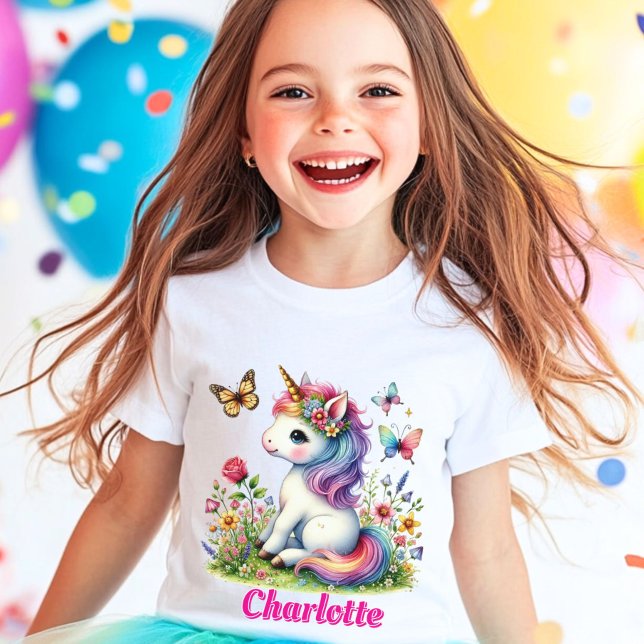 T-shirt Parties scintillant licorne fleurs sauvages de pra (Créateur téléchargé)