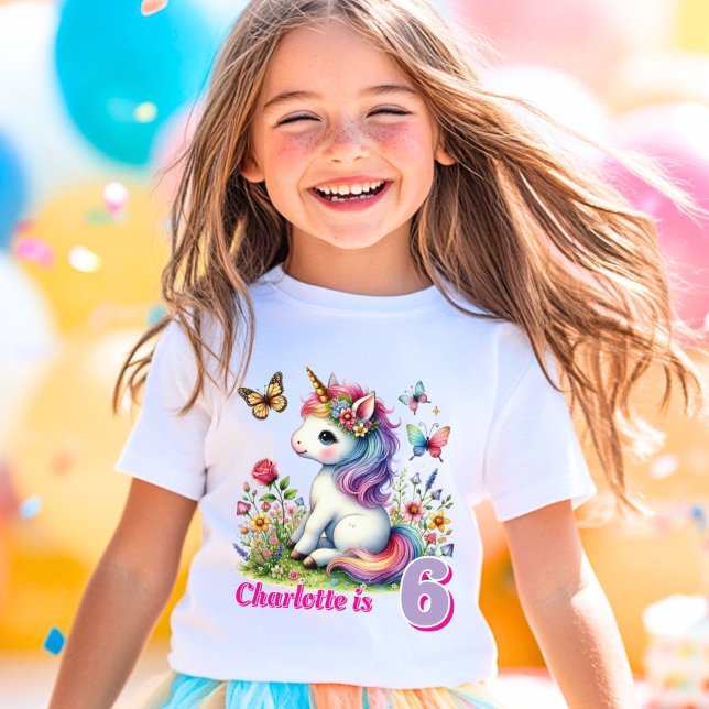 T-shirt Parties scintillant licorne meadow fleurs sauvages (Créateur téléchargé)