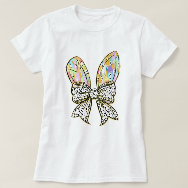 T-shirt Parties scintillant Oreilles de lapin de Pâques av (Design devant)