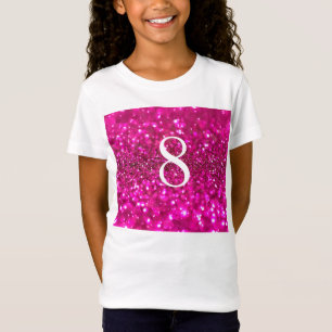 T-Shirt Parties scintillant pétillante Coeur rose 8e anniv